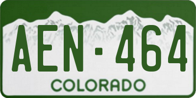 CO license plate AEN464
