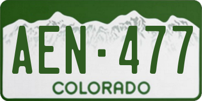 CO license plate AEN477