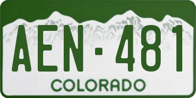 CO license plate AEN481