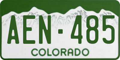 CO license plate AEN485