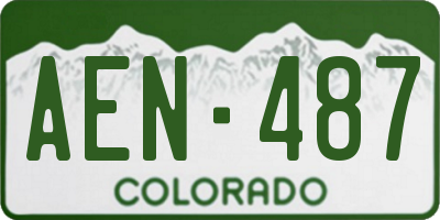 CO license plate AEN487