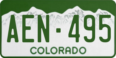 CO license plate AEN495