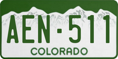 CO license plate AEN511