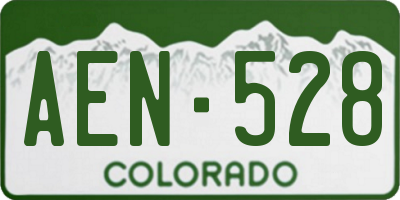 CO license plate AEN528