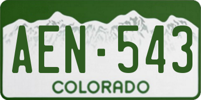 CO license plate AEN543