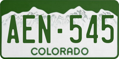 CO license plate AEN545