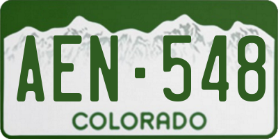 CO license plate AEN548