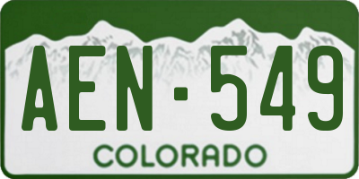 CO license plate AEN549