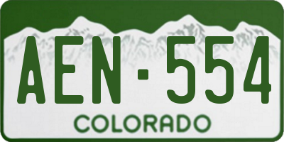 CO license plate AEN554