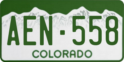 CO license plate AEN558