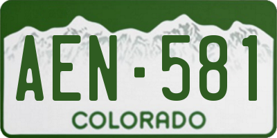 CO license plate AEN581
