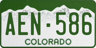 CO license plate AEN586