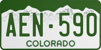 CO license plate AEN590