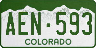 CO license plate AEN593