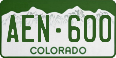 CO license plate AEN600