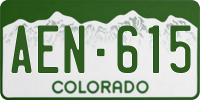 CO license plate AEN615