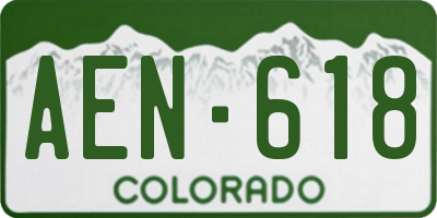 CO license plate AEN618