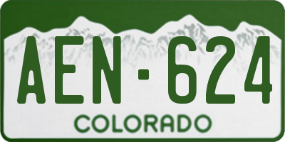CO license plate AEN624