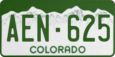 CO license plate AEN625