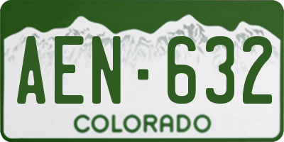 CO license plate AEN632
