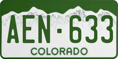 CO license plate AEN633