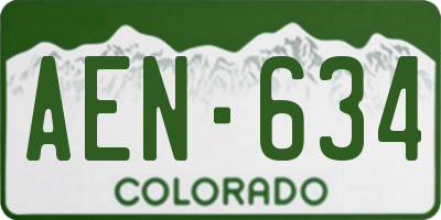 CO license plate AEN634