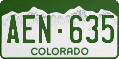 CO license plate AEN635