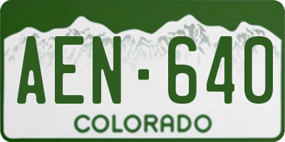 CO license plate AEN640