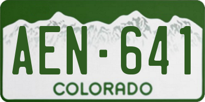 CO license plate AEN641