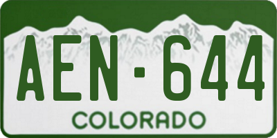 CO license plate AEN644