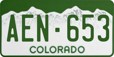 CO license plate AEN653