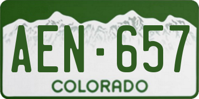 CO license plate AEN657