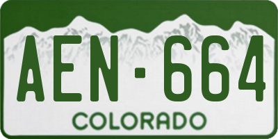CO license plate AEN664