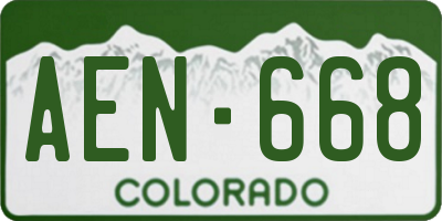 CO license plate AEN668