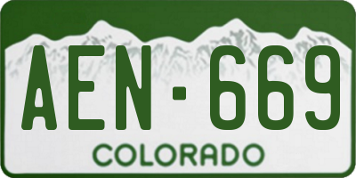 CO license plate AEN669