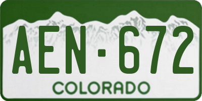 CO license plate AEN672