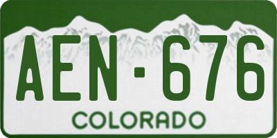 CO license plate AEN676