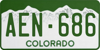 CO license plate AEN686
