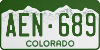 CO license plate AEN689