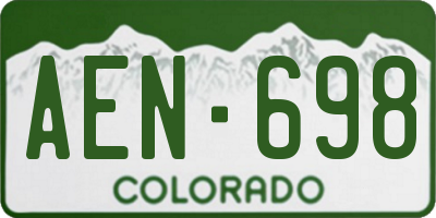 CO license plate AEN698