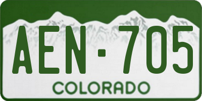 CO license plate AEN705
