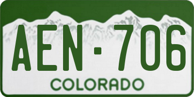 CO license plate AEN706