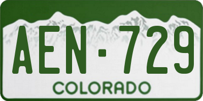 CO license plate AEN729
