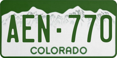 CO license plate AEN770