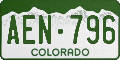 CO license plate AEN796