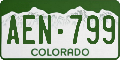 CO license plate AEN799