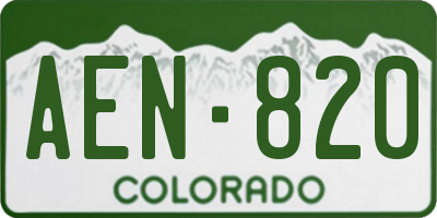 CO license plate AEN820
