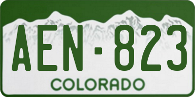 CO license plate AEN823