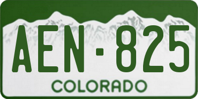 CO license plate AEN825