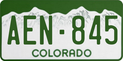 CO license plate AEN845